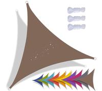 Voile d'ombrage triangulaire imperméable avec protection UV à 95 % en polyester de qualité supérieure, pour balcon, terrasse, jardin, 3 x 4 x 5 m, marron