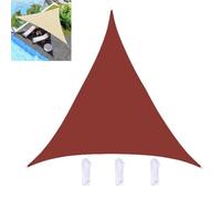 Voile d'ombrage triangulaire imperméable - Bloque 95 % des rayons UV - Avec corde gratuite - Pour extérieur, terrasse, cour, fête - Rouge brique