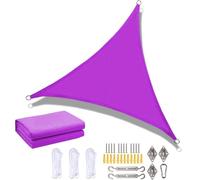 Voile d'ombrage triangulaire imperméable - Bloque les UV - Pour extérieur, jardin, cour, pergola, balcon, fête, 240 x 240 x 240 cm - Angle droit