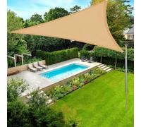 Voile d'ombrage triangulaire imperméable de 4,6 x 4,6 m - Bloque 95 % des UV - Pour extérieur, terrasse - Résistant à l'eau avec cordes - Parfait pour l'ombre et la protection solaire