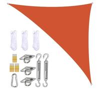Voile d'ombrage triangulaire imperméable en polyester PE avec kit d'installation et cordes Idéal pour balcon, jardin et terrasse 2 x 2 x 2 m