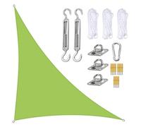 Voile d'ombrage triangulaire imperméable en polyester résistant aux intempéries Plusieurs longueurs et largeurs au choix avec cordes de fixation 3 x 4 x 5 m (Vert 4 x 4 x 5,7 m)