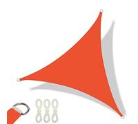 Voile d'ombrage triangulaire imperméable et anti-UV pour jardin, balcon, terrasse - 2 x 2 x 2 m - Avec 3 cordes gratuites - Housse élégante orange