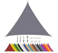 Voile d'ombrage Triangulaire imperméable pour Jardin avec Accessoires Toile Ombrage auvent extérieur Blocage UV à 95%, voiles d'ombre pour terrasse, Balcon, Patio-Gray||3.6x3.6x3.6m