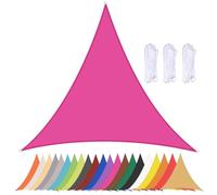 Voile d'ombrage triangulaire imperméable - Protection UV à 90 % avec œillets pour balcon, terrasse, jardin, plage, piscine, arrière-cour, rose rouge, 4 x 4 x 4 m, résistant au vent