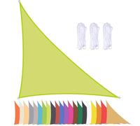 Voile d'ombrage triangulaire imperméable - Protection UV à 90 % - Coupe-vent - Avec œillets - Idéal pour balcon, terrasse, jardin, plage, piscine, jardin - Vert jaune - 4 x 4 x 5,7 m