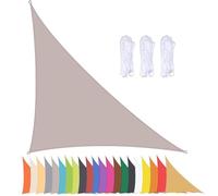 Voile d'ombrage triangulaire imperméable - Protection UV à 90 % - Pour balcon, terrasse, jardin, plage, piscine, arrière-cour - Kaki - 4 x 4 x 5,7 m - Résistant au vent avec œillets