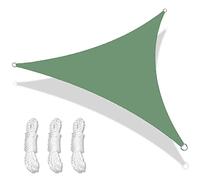 Voile d'ombrage triangulaire imperméable - Protection UV à 98 % - Pour extérieur, jardin, balcon, terrasse, 6 x 6 x 6 m - Vert foncé