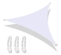 Voile d'ombrage triangulaire imperméable - Protection UV à 98 % - Pour extérieur, terrasse, jardin, balcon, 6 x 6 x 6 m, blanc, parfait pour la protection solaire sur la terrasse et la cour.