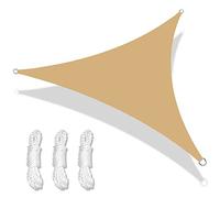 Voile d'ombrage triangulaire imperméable - Protection UV à 98 % pour extérieur, terrasse, jardin, balcon et cour, couleur sable, 4,5 x 4,5 x 4,5 m