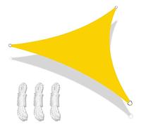Voile d'ombrage triangulaire imperméable - Protection UV à 98 % - Pour extérieur, terrasse, jardin, balcon et cour - Jaune - 4,5 x 4,5 x 4,5 m - Idéal pour la protection solaire