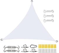 Voile d'ombrage triangulaire imperméable - Protection UV - Pour extérieur, jardin, balcon, terrasse - 2,4 x 2,4 x 2,4 m - Blanc - Parfait pour la protection solaire et la relaxation