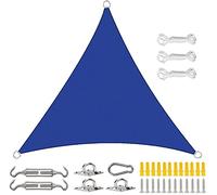 Voile d'ombrage triangulaire imperméable - Protection UV - Pour extérieur, jardin, balcon, terrasse - Bleu - 2,4 x 2,4 x 2,4 m