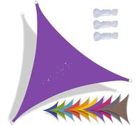 Voile d'ombrage triangulaire imperméable - Protection UV - Pour extérieur, jardin et terrasse - 4 x 4 x 5,7 m - Violet