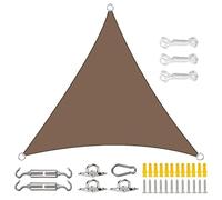 Voile d'ombrage triangulaire imperméable - Protection UV - Pour jardin, balcon, terrasse - Auvent extérieur (marron, 2,4 x 2,4 x 2,4 m)