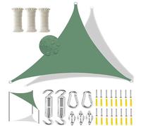 Voile d'ombrage Triangulaire,Imperméable Protection UV Tissu Oxford Toile Ombrage Auvent,Extérieur Voiles d'ombrage pour Patio Jardin Terrasse Balcon-Dark Green||4x4x4M