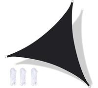 Voile d'ombrage triangulaire imperméable, résistant aux UV et respirant, avec corde d'ombrage, parfait pour terrasse, jardin, abri d'auto, noir, 1,4 m