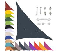Voile d'ombrage Triangulaire imperméable Toile Ombrage auvent extérieur Jardin avec Accessoires, Blocage UV à 95%, voiles d'ombre pour terrasse, Balcon, Patio-Dark Gray||3x3x4.3m