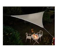 Jardiline Voile d'ombrage triangle Morel Taupe 360 cm avec LEDs solaires