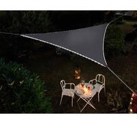 Voile D'ombrage Triangulaire Leds Solaires Ardoise + Adaptateur - Jardiline Multicolore