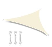 Voile d'ombrage Triangulaire Multi-Tailles, imperméable, extérieur, Jardin, Patio, fête, Protection Solaire, auvent for Plage, Camping, Piscine pour Terrasse(Milky,4x4x4m)