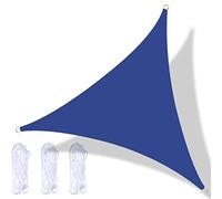 Voile d'ombrage triangulaire perméable à l'eau et à l'air avec cordes, protection UV pour terrasse, cour, jardin, terrasse, piscine, arrière-cour 4,9 x 4,9 x 4,9 m