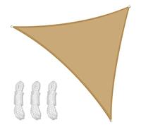 Voile d'ombrage triangulaire - Protection UV à 98 % - Imperméable - Pour extérieur, terrasse, jardin et cour - 3 x 3 x 3 m - Sable