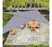 Voile d'ombrage triangulaire robuste - 3 x 3 x 4,25 m - Gris clair - Imperméable - Pour terrasse, jardin et arrière-cour - Protection UV