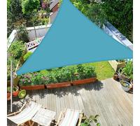 Voile d'ombrage triangulaire robuste de 3 x 4 x 4 m - Bleu clair - Imperméable - Protection UV à 95 % - Idéal pour jardin, terrasse, pelouse