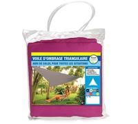Voile d'ombrage triangulaire - TERRE JARDIN - Rose - Polyester - 1.8 kg - Décoratif - Garantie 2 ans
