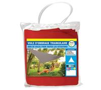 TERRE JARDIN Voile d'Ombrage Triangulaire Imperméable Anti-UV - Toile Ombrage Extérieur pour Terrasse, Jardin, Pergola et Balcon - Ombrière Résistante avec Cordes - 3.6 mètres - Rouge