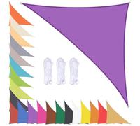 Voile d'ombrage Triangulaire Toile Ombrage Exterieur Jardin Imperméable Voiles d'ombrage pour Patio Auvent de Protection Solaire 90% UV Protection avec Oeillets Pourpre 3x3x4.3m