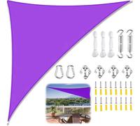 Voile d'ombrage Triangulaire, Toile Ombrage Imperméable Protection Solaire avec Kit de Fixation de Corde, Filet Dombrage Triangle pourJardin Terrasse Balcon Extérieur-Purple||3x4x5M