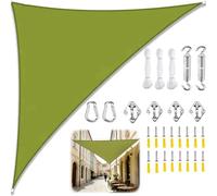 Voile d'ombrage Triangulaire, Toile Ombrage Imperméable Protection Solaire avec Kit de Fixation de Corde, Filet Dombrage Triangle pourJardin Terrasse Balcon Extérieur-Yellow-Green||3x3x3M