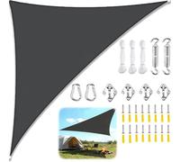 Voile d'ombrage Triangulaire, Toile Ombrage Imperméable Protection Solaire avec Kit de Fixation de Corde, Filet Dombrage Triangle pourJardin Terrasse Balcon Extérieur-Dark Gray||4x4x5.7M