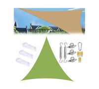 Voile d'ombrage triangulaire vert de haute qualité, protection UV et tissu Oxford imperméable, pour jardin, terrasse, balcon, véranda, auvent parfait pour l'extérieur