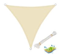 Voile d'ombrage triangulaire WOLTU en HDPE 5x5x5m crème avec protection UV pour jardin-terrasse