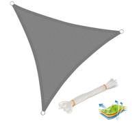 WOLTU Voiles d'ombre Triangle 5x5x5 m Respirante en HDPE, Toile d'ombrage Protection Solaire, Anti 85% UV Contre Le Vent, pour Jardin terrasse Camping Gris