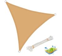 Voile d'ombrage triangulaire WOLTU en HDPE 5x5x5m Sable - Protection UV pour jardin ou camping