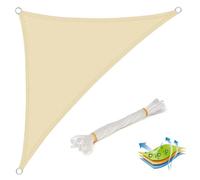 Voile d'ombrage triangulaire WOLTU en HDPE 5x7x7m crème avec protection UV pour jardin ou camping