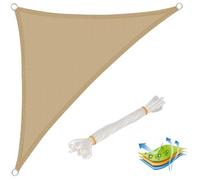 Voile d'ombrage triangulaire WOLTU en HDPE, protection UV pour jardin-terrasse 3x3x4.25m - Sable