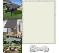 Voile D'ombrage UV Protection 2 x 3 m UV Protection avec Oeillets Tissu Polyester Multi Couleur et Taille Bâche dombrages pour pelouse Balcon Pet House Jardin, Ivoire