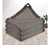 Voile d'ombrage Voile d'ombrage Espacement des trous 1 m avec œillets Filet d'isolation thermique pour plantes, serres, terrasses, marron, 2 x 6 m