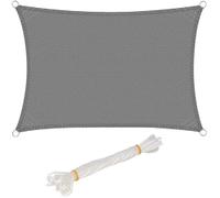WOLTU Voile d'ombrage rectangulaire 2x3 m Respirante en HDPE, Toile d'ombrage Protection Solaire, Anti 85% UV Contre Le Vent, pour Jardin terrasse Camping Gris