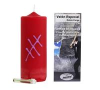 Voile double charge casse les blocages - Rouge - Élimine les énergies stagnantes et avance avec force | Bougie Ritualisée artisanale pour booster des projets et éliminer les obstacles | Avec prière et
