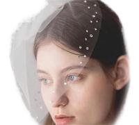 Voile en Maille Retro single-layer rhinestone birdcage veil wedding dress accessories white(Whitebleach)