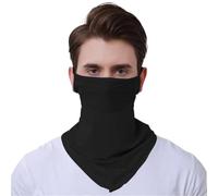 Voile en soie glacée, Masque de protection solaire 2 pièces, demi-visage, col en maille, été, nylon fin, multi 24x37cm