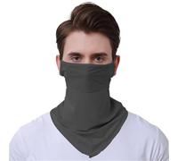 Voile en soie glacée, Masque de protection solaire 2 pièces, demi-visage, col en maille, été, nylon fin, multi 24x37cm