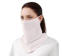 Voile en soie glacée, Masque de protection solaire 2 pièces, demi-visage, col en maille, été, nylon fin, multi 24x37cm