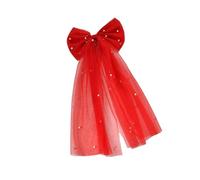 Voile étincelant avec nœud et perles cloutées pour concours de beauté, bal de fin d'année, bijoux de cheveux avec perles élégantes pour un usage quotidien